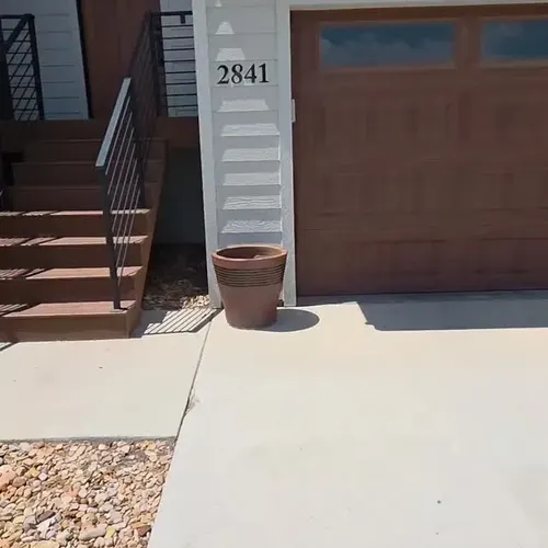 Front entry and garage of a Rapid City rental home on move-in day